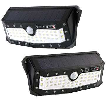 ARILUX Solar Power / USB Rechargeable Waterproof 57 LED PIR Motion Sensor Wall Light Outdoor Garde