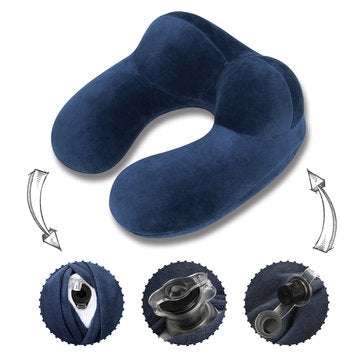 CAMTOA U Shaped Travel Pillow Car Air Flight Inflatable Pillows Neck Support Headrest Cushion Soft N