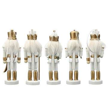 5Pcs Wooden Nutcracker Soldier Handcraft Puppet Doll Toy Ornament Christmas Gift Home Room Decoratio