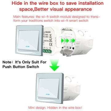 Bakeey DIY Smart WiFi Light LED Dimmer Switch Smart Life/Tuya APP Remote Control 1/2/3 Way Switch Wo