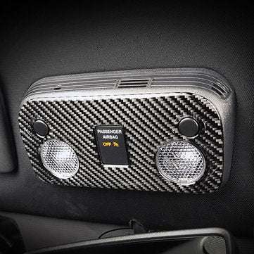 Car Retrofitting Carbon Fiber Reading Lights Panel Roof Lamps Decoration Frame Cover Trim For Ford M