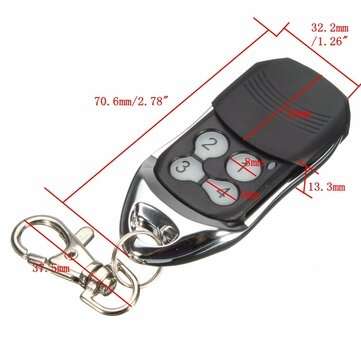 4 Button 433MHz Garage Gate Key Remote Control For 433LC 787452 TE4433H XT2 XT4