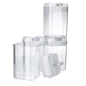 4pcs Clear Container Set Food Storage Box Grains Beans Storage Organizer Home Refrigerator Storage B