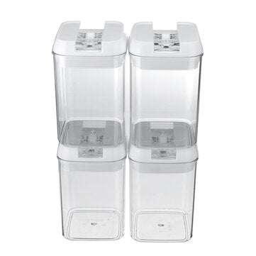 4pcs Clear Container Set Food Storage Box Grains Beans Storage Organizer Home Refrigerator Storage B