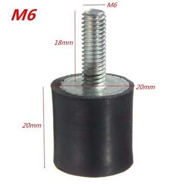 4pcs M6 Rubber Mounts 20mm x 20mm Rubber Shock Absorber Rubber Vibration Isolator Mounts