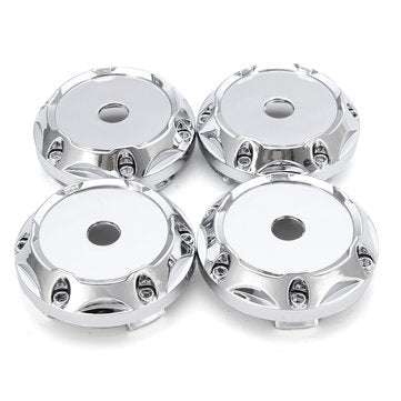 4PC 64mm ABS Silver Wheel Center Hub Caps Wheel Center Emblem