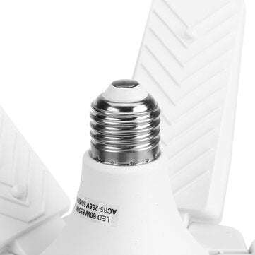 60W E26 LED Blades Garage Light Bulb Workshop Deformable Adjustable Lamp 85-265V