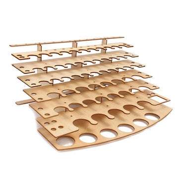 60 Pots Wooden Acrylic Color Paints Bottle Paint Shelf Storage Rack Holder Desk Organizer