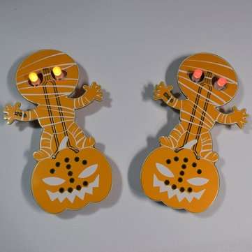 3pcs Geekcreit Yellow Halloween Horror Pumpkin Head Mummy Ghost Screaming DIY LED Flash Kit
