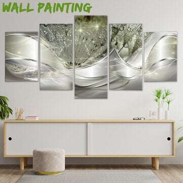 5pcs Hanging Painting Light Green Canvas Wall Art Print Painting home decor abstract Wall Art Pictur