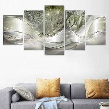 5pcs Hanging Painting Light Green Canvas Wall Art Print Painting home decor abstract Wall Art Pictur