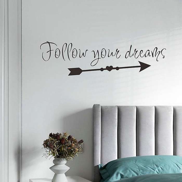 """Follow Your "" Phrase Wall Sticker DIY Removable Waterproof Art Wallpaper Decorative Mural"
