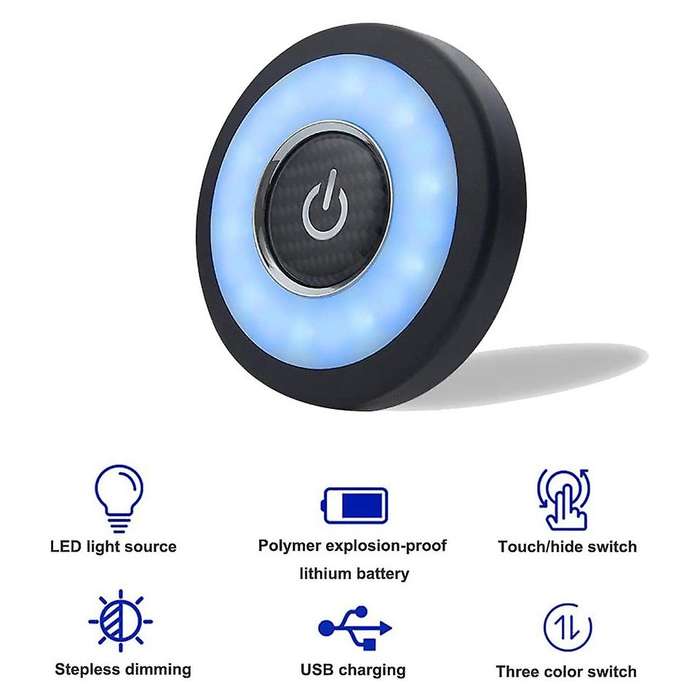 (3 Colors) Car LED Reading Light Stick on Anywhere Multi-Function Wall Light for Vehicle RV Camping