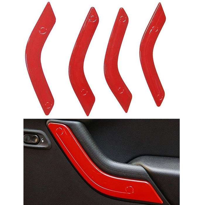 (Red 12PCs) Car Decoration Steering Wheel & Center Console Air Outlet Trim for JK JKU Accessories 20
