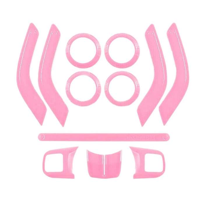 (PINK 12PCS) Car Decoration Steering Wheel & Center Console Air Outlet Trim for JK JKU 2011-18