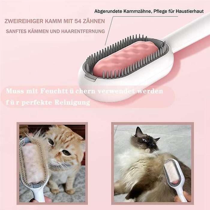 , Portable Multifunctional Pet Cleaning Brush, 2-in-1 Hair Removal and Cleaning for and -blue