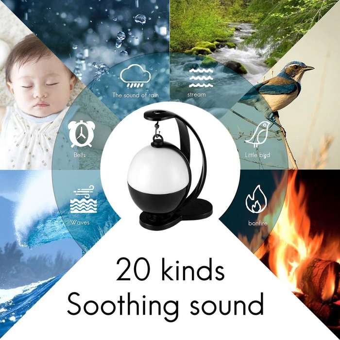 , Night Light,Built-in Rechargeable Battery,Portable Sleep Sound Machine for Baby,Adult,Home,Office