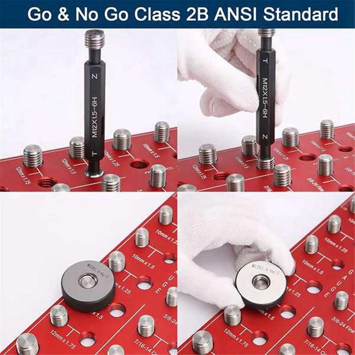 , Nut and Bolt 14 Metric 14 Standard Size,Thread Gauge with Pitch Gauge,for Nut and Bolt