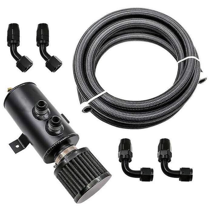 0.75L Universal Oil Catch Can AN10 Baffled Motor Engine with Hose Kit Aluminum