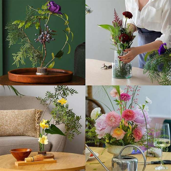 0.9/1.4/2.4Inch Flower Frogs Ikebana Kenzan, 3 Pcs Flower Arranger Tool Brass Floral Frog Pin Holde