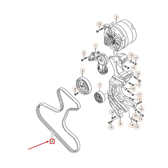 022145933p Engine Serpentine Drive Belt for 3.2l 2004-2006 3.6l 2007-2015