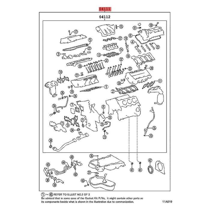 04111-36040 Engine Full Gasket Set for Venza Sienna 2.7l 2008-2016 Cylinder Head Repair Kits