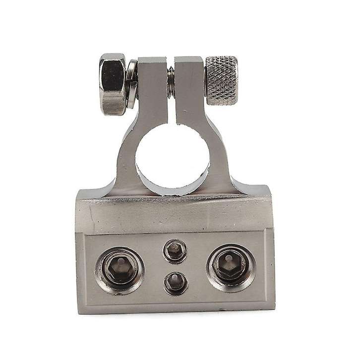 0-8Gauge Car Battery Terminal Connectors Clamp (Pair) with Shims - Positive and Negative (+/-)