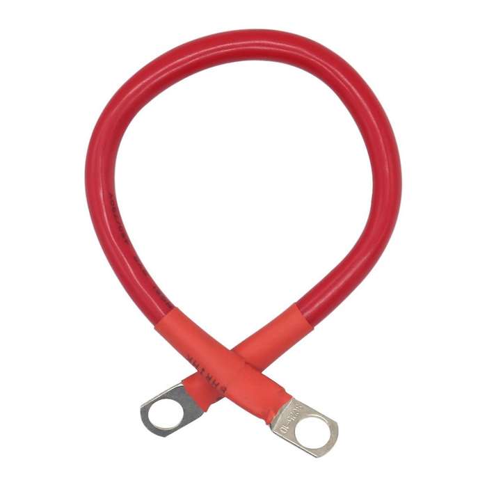 1 Foot 4 AWG Battery Cable Wire with 3/8 inch Ring Terminals Universal for Car Marine Boat ATV Lawn