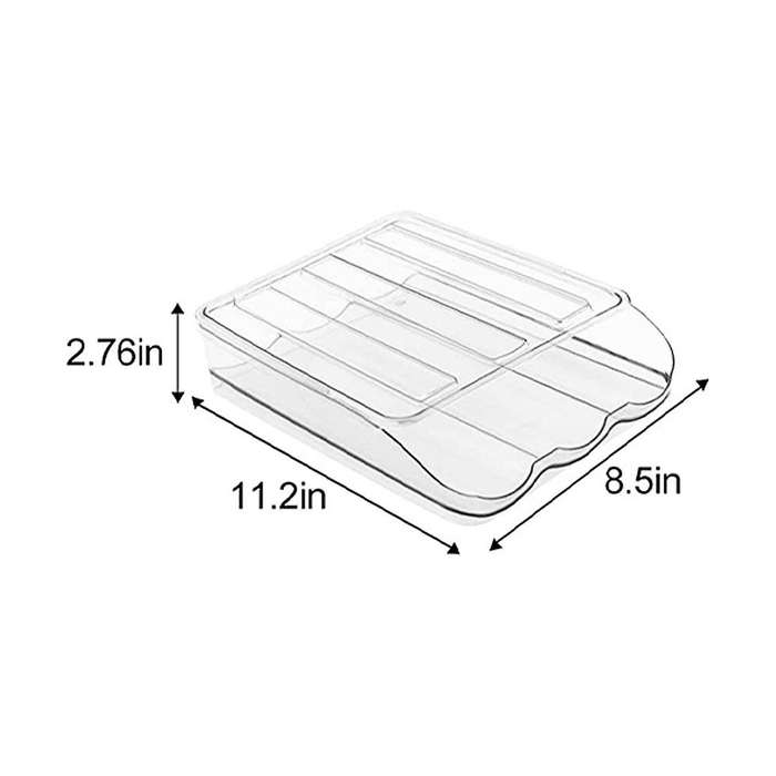 1 Layer Automatically Rolling Egg Storage Container ,capacity Egg Organizer for Fridge with Lid