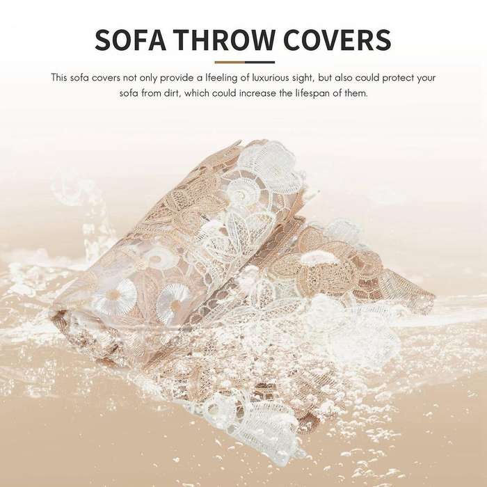 1 Pack Lace Sofa Cover, Embroidery Back Couch Covers Furniture Protector Table Cover (60x70cm/23.6x