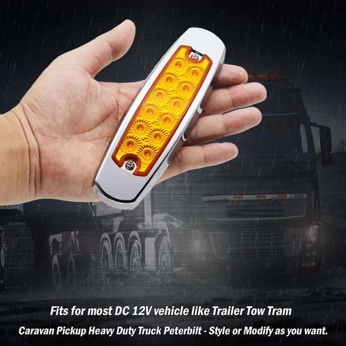 1 Pair 12 LED LED Side Marker Light Universal Car Clearance Warning Light for Boats Truck Trailer Pi