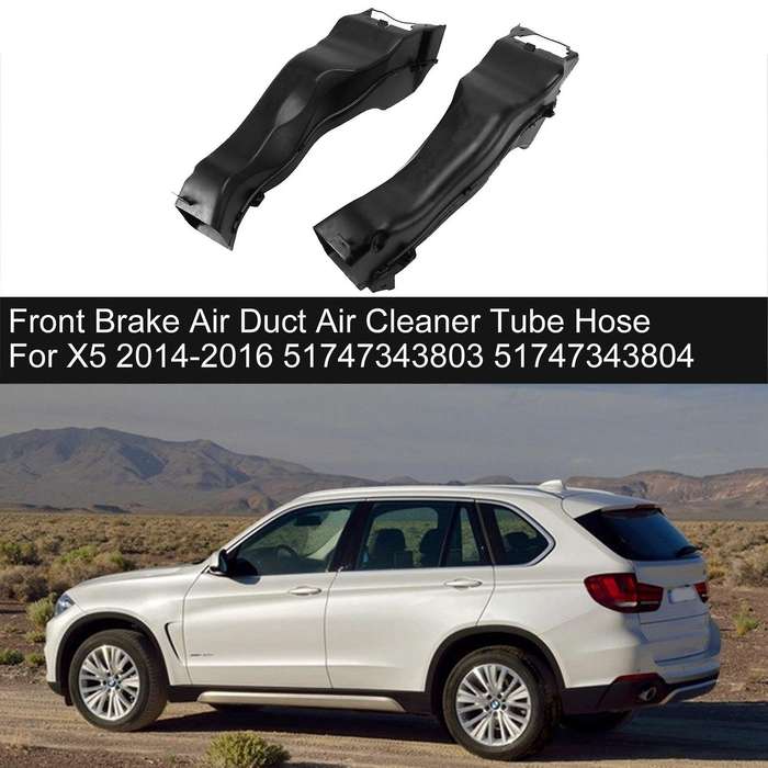 1 Pair ABS Car Front Brake Air Duct Air Cleaner Tube Hose Fit for- X5 2014-2016 51747343803 51747343