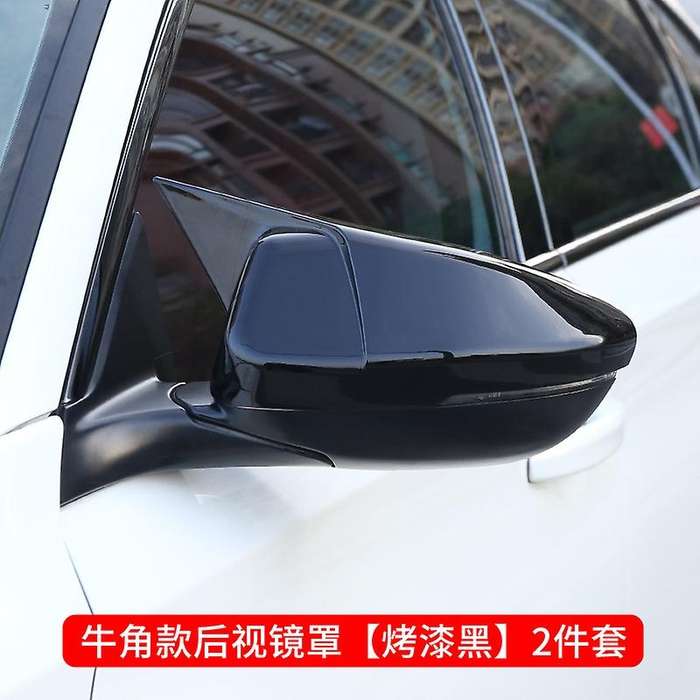 1 Pair ABS Replacement Side Mirror Covers Wing Mirror Covers Caps for Accord 2016 - 2019 Bright Blac
