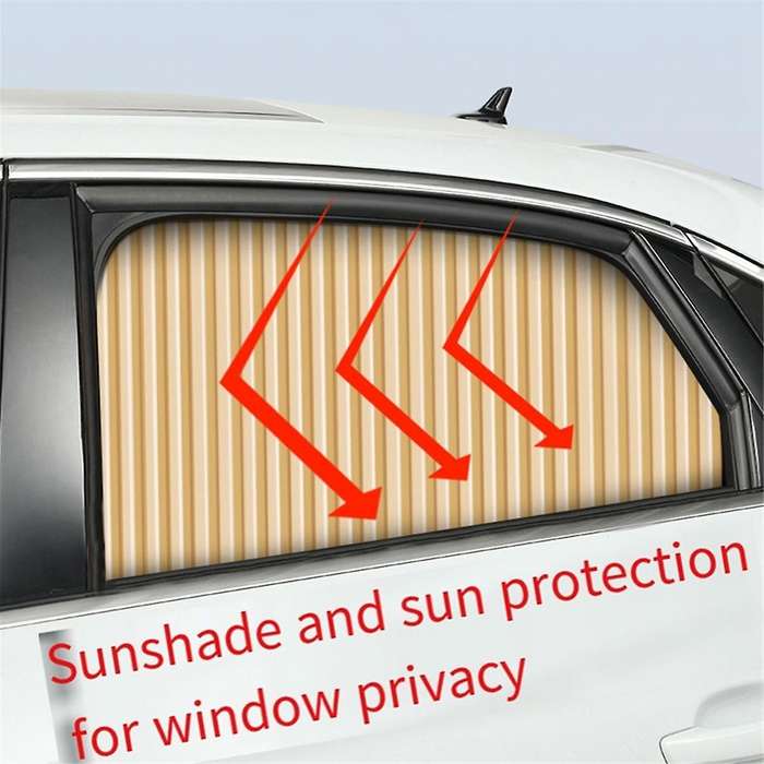1 Pair Black Front Car Sunshade Automatic Retractable Car Curtains Car Window Sun Protection for Ca