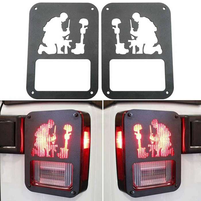 1 Pair Black Rear Taillight Cover Guard Car Tail Light Guard Cover Accessories for JK 07-18