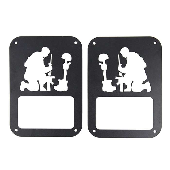 1 Pair Black Rear Taillight Cover Guard Car Tail Light Guard Cover Accessories for JK 07-18