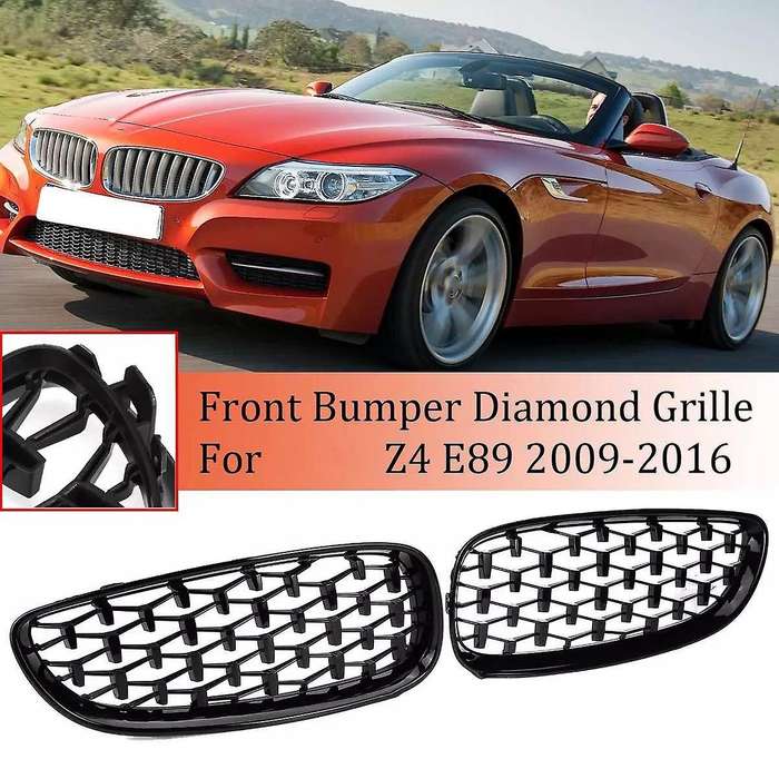 1 Pair Car Decoration Front Bumper Diamond Grille Kidney Grill for - Z4 E89 2009-2016