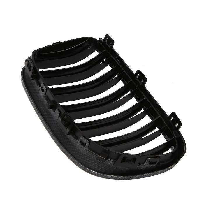 1 Pair Car Front Bumper Carbon Fiber Pattern Hood Kidney Sport Grilles for- 3 Series E92 Coupe 2010-
