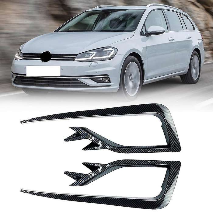 1 Pair Car Front Fog Lamp Eyebrow Wind Knife Eyelid Cover Frame for Golf MK7.5 2017-2020 Fog Light E