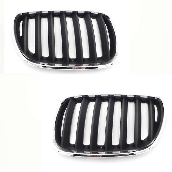 1 Pair Car Front Hood Bumper Kindey Grille Grill for X5 E53 2004-2006 51137113733