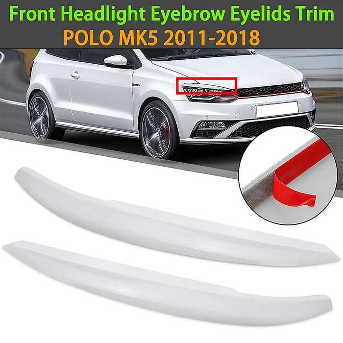 1 Pair Car Headlights Eyelids Eyebrow ABS Trim Stickers Cover for - MK5 2011-2018 Accessory White