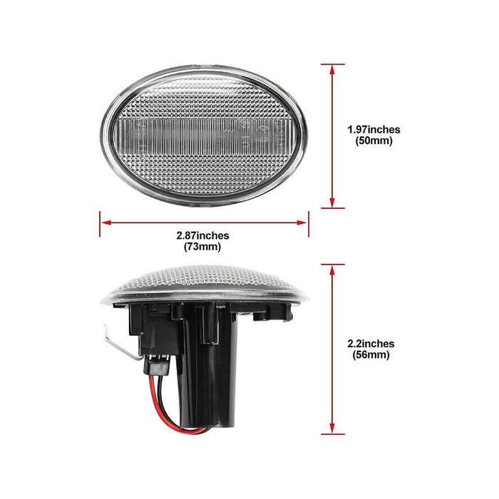 1 Pair Car LED Side Light Transparent Case for S R55 R56 R57 R58 R59 Running Water Turn Signal