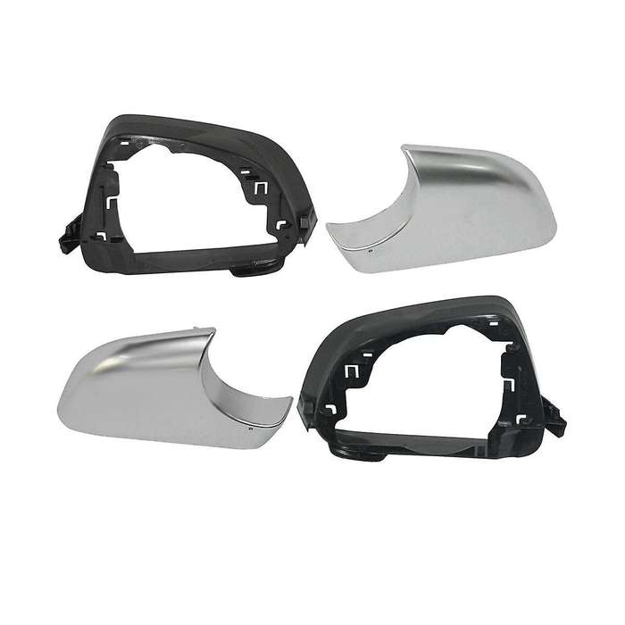 1 Pair Car Side Wing Rearview Mirror Cover Lower Chrome Frame Black for 2017-2022