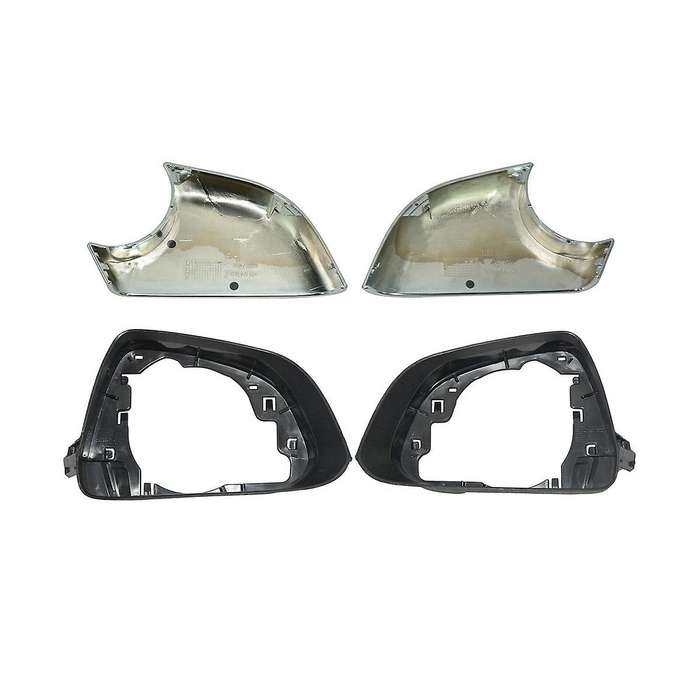 1 Pair Car Side Wing Rearview Mirror Cover Lower Chrome Frame Black for 2017-2022