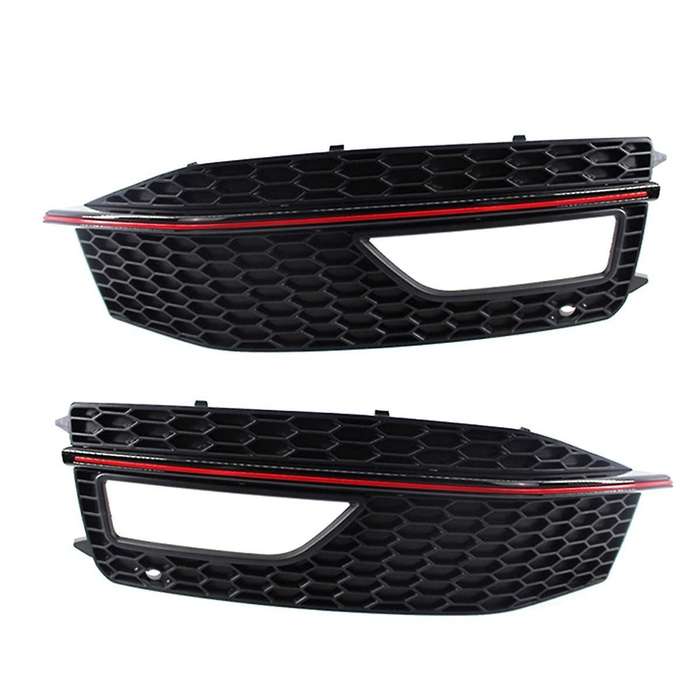 1 Pair Fog Light Frame Grille Sports Style Fog Light Cover for A4 S4 13-15 Decorative Modification