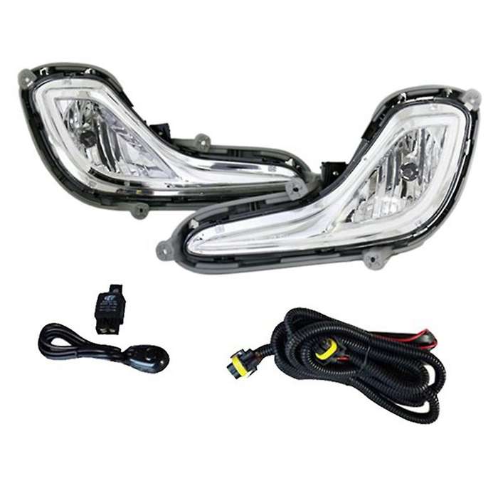 1 Pair Front Bumper Fog Light Assembly for Accent 2012-2017 92201-1R000 92202-1R000 with Switch Wire