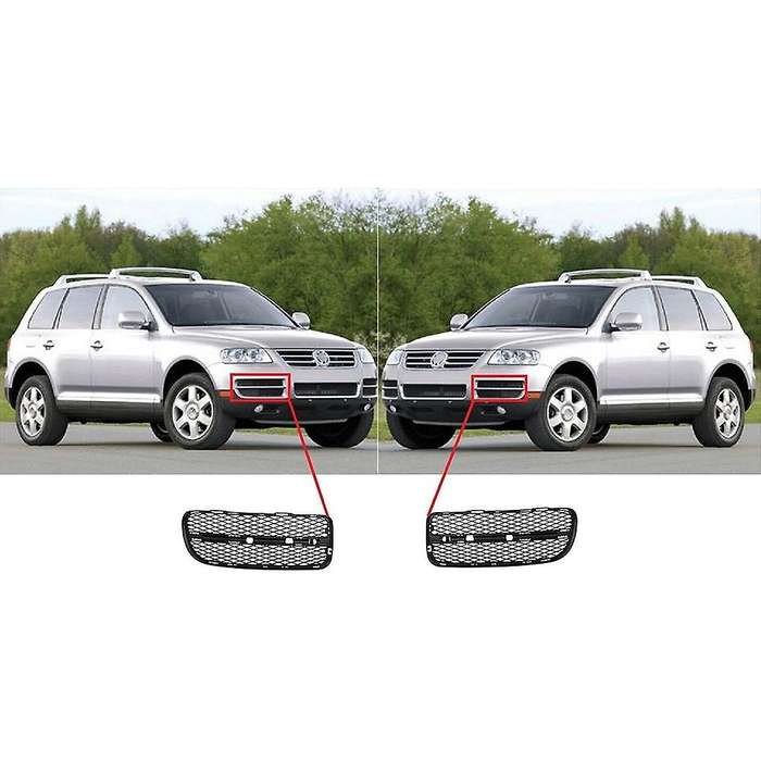 1 Pair Front Bumper Fog Light Cover Lower Grill Grille for 2002-2006 Black 7L6853665A 7L6853666A
