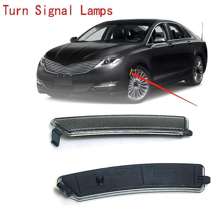 1 Pair Front Bumper Reflector Side Marker Lights Turn Signal Lamps for Mkz 2013-2016