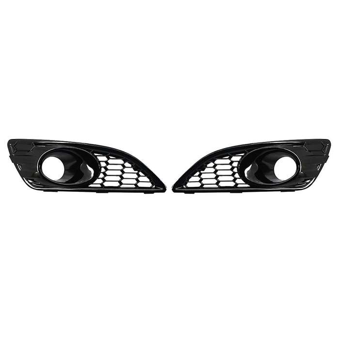 1 Pair Front Bumper Lower Honeycomb Fog Lamp Surround Grille Fog Light Trim Cover for Fiesta 2013-20