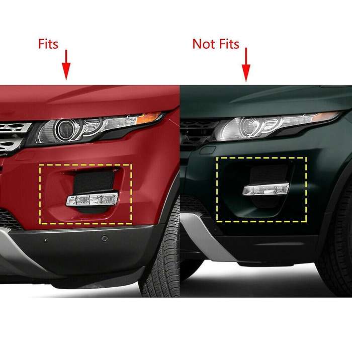 1 Pair Front Fog Driving Light Grille Bezel Cover for Range Evoque 2012-2015